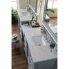 James Martin Vanities De Soto 118in Double Vanity Set, Silver Gray w/ 3 CM Carrara Marble Top 825-V118-SL-DU-CAR